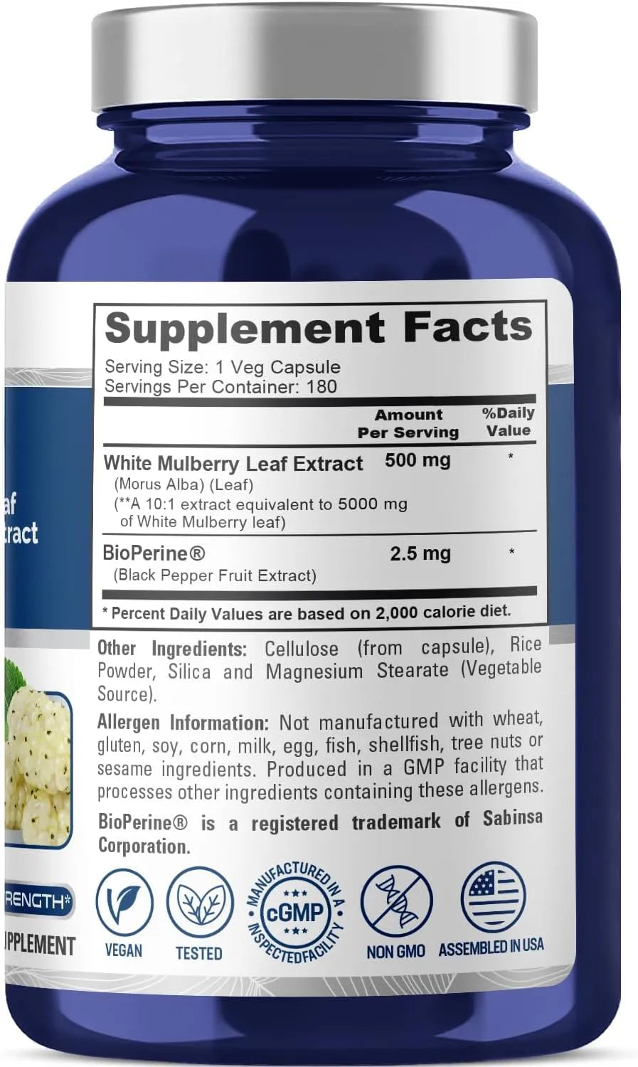 NUSAPURE - NusaPure White Mulberry Leaf Extract 10:1 Extract 180 Capsulas - The Red Vitamin MX - Suplementos Alimenticios - {{ shop.shopifyCountryName }}