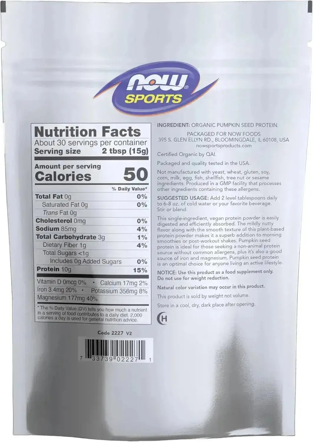 NOW SPORTS - NOW Sports Nutrition Organic Pumpkin Seed Protein Powder 454Gr. - The Red Vitamin MX - Suplementos Alimenticios - {{ shop.shopifyCountryName }}