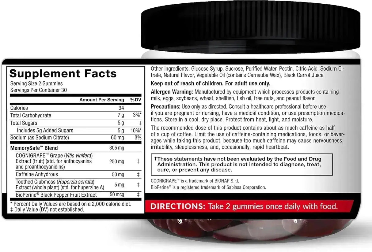 FORCE FACTOR - Force Factor Forebrain Gummies Nootropic Brain Support 60 Gomitas 2 Pack - The Red Vitamin MX - Suplementos Alimenticios - {{ shop.shopifyCountryName }}