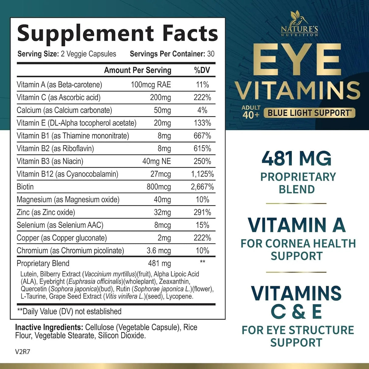 NATURE'S NUTRITION - Nature's Nutrition Eye Vitamins & Mineral Supplement 60 Capsulas - The Red Vitamin MX - Suplementos Alimenticios - {{ shop.shopifyCountryName }}