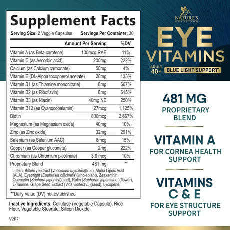 NATURE'S NUTRITION - Nature's Nutrition Eye Vitamins & Mineral Supplement 60 Capsulas - The Red Vitamin MX - Suplementos Alimenticios - {{ shop.shopifyCountryName }}