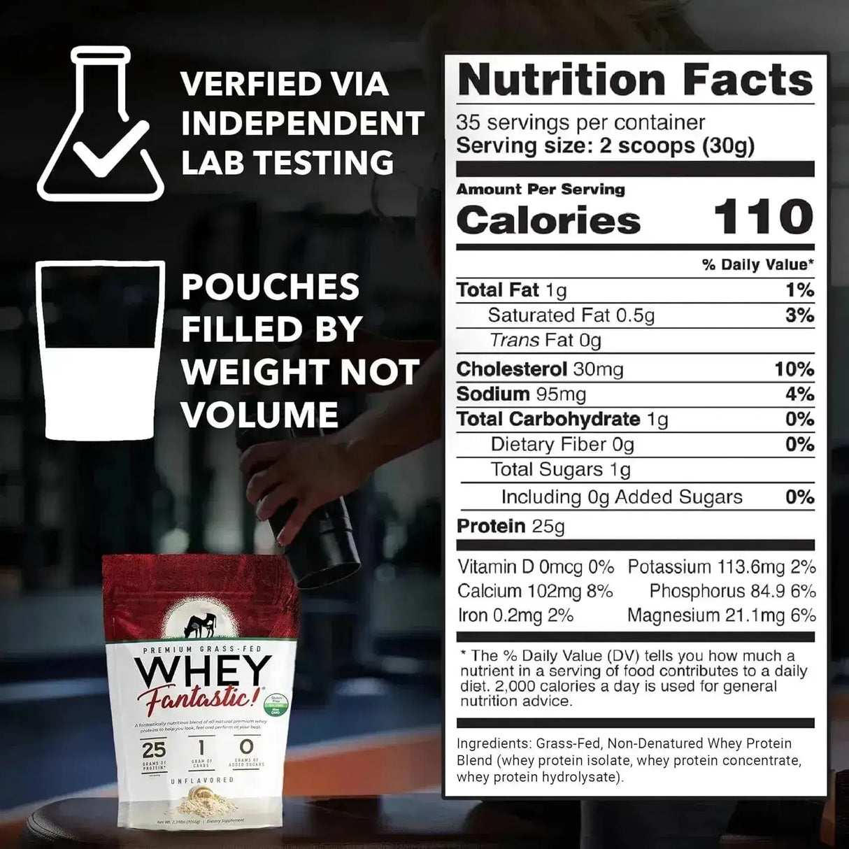 FANTASTIC NUTRITION - Fantastic Nutrition Natural Grass Fed Whey Protein Powder Unflavored 1055Gr. - The Red Vitamin MX - Suplementos Alimenticios - {{ shop.shopifyCountryName }}