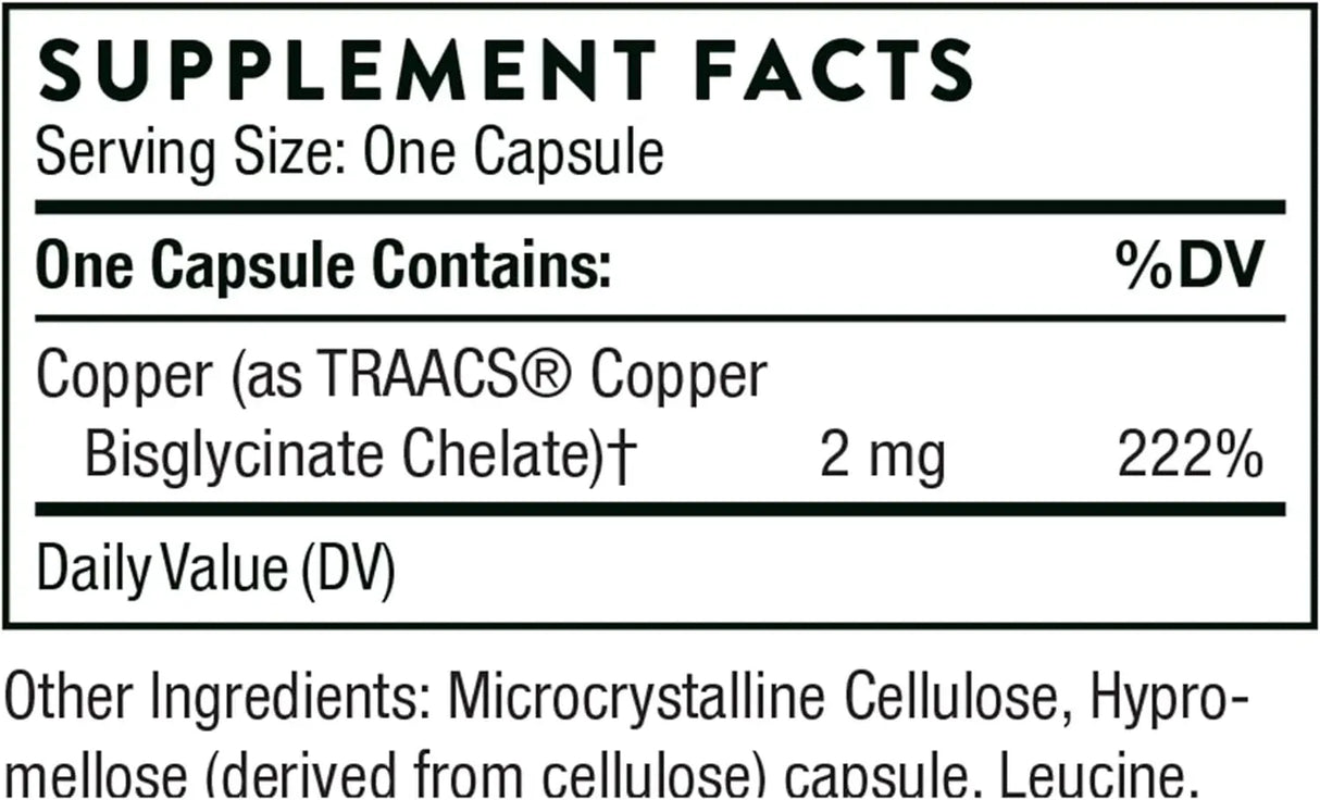 THORNE RESEARCH - Thorne Copper Bisglycinate 60 Capsulas - The Red Vitamin MX - Suplementos Alimenticios - {{ shop.shopifyCountryName }}