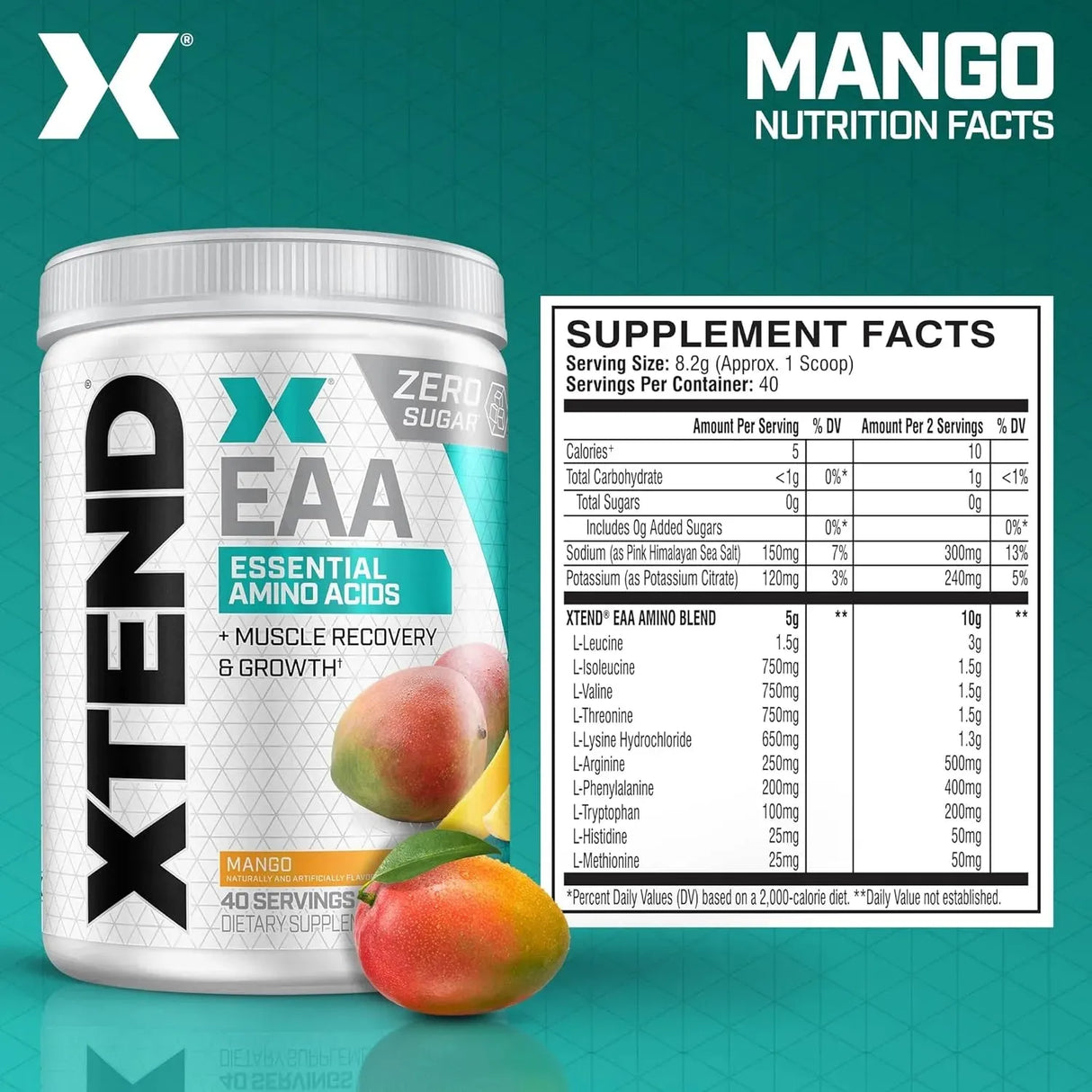 XTEND - XTEND EAA + BCAA Powder Mango 40 Servicios 340Gr. - The Red Vitamin MX - Suplementos Alimenticios - {{ shop.shopifyCountryName }}