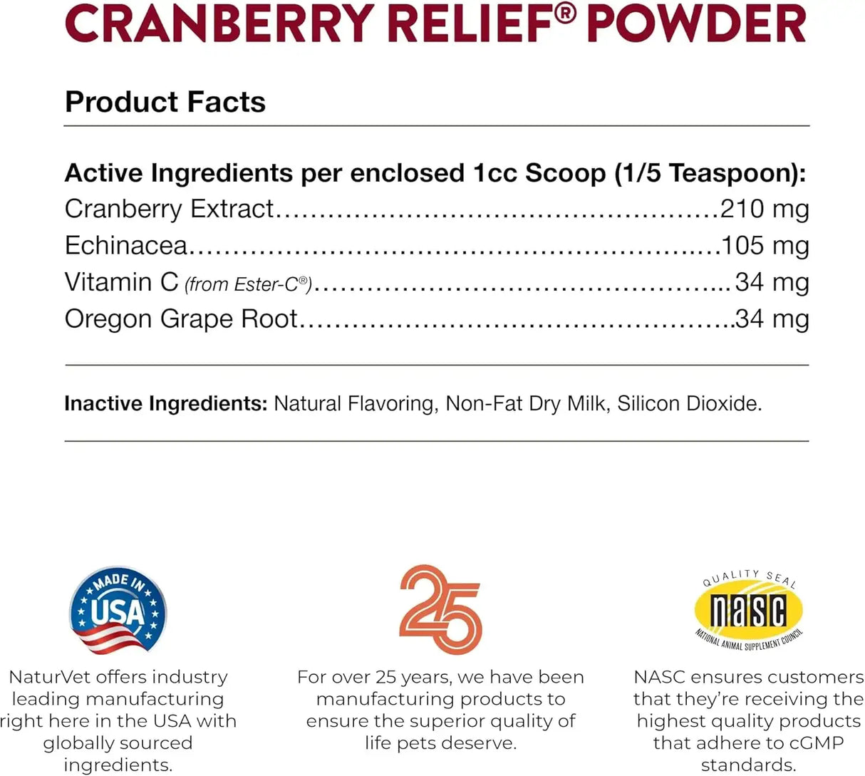 NATURVET - NaturVet Cranberry Relief Plus Echinacea Powder 50Gr. - The Red Vitamin MX - Salud De Tracto Urinario Para Perros - {{ shop.shopifyCountryName }}