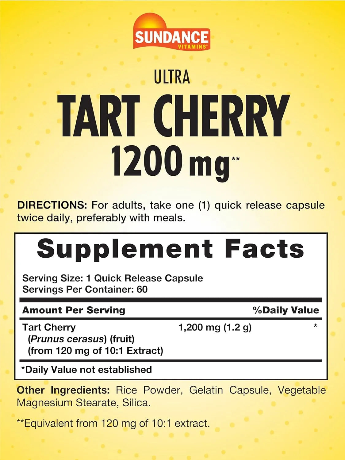 SUNDANCE - Sundance Tart Cherry 1200Mg. 60 Capsulas - The Red Vitamin MX - Suplementos Alimenticios - {{ shop.shopifyCountryName }}