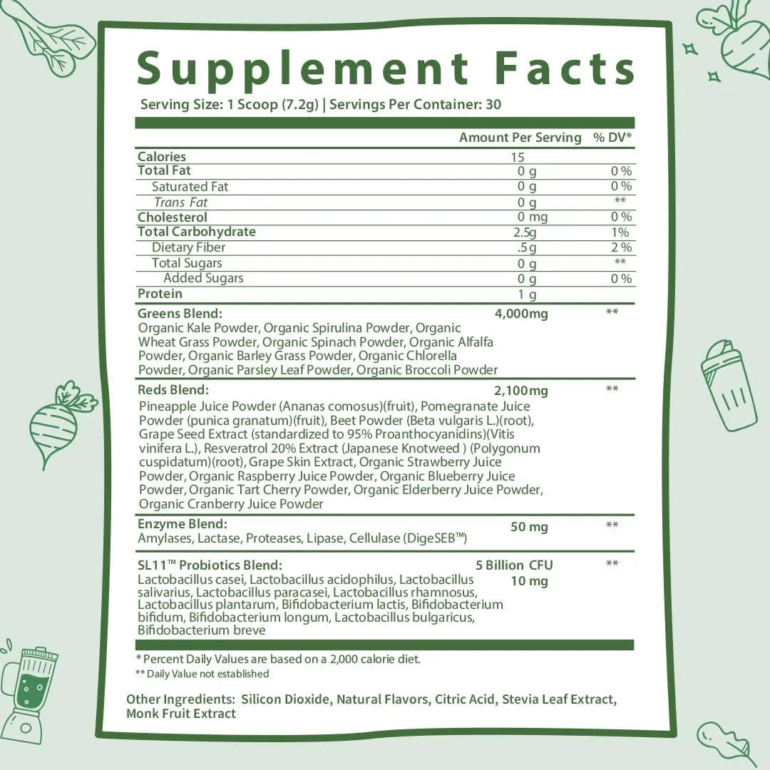 GOBIOTIX - GOBIOTIX Super Greens and Reds Powder Mango 216Gr. - The Red Vitamin MX - Suplementos Alimenticios - {{ shop.shopifyCountryName }}