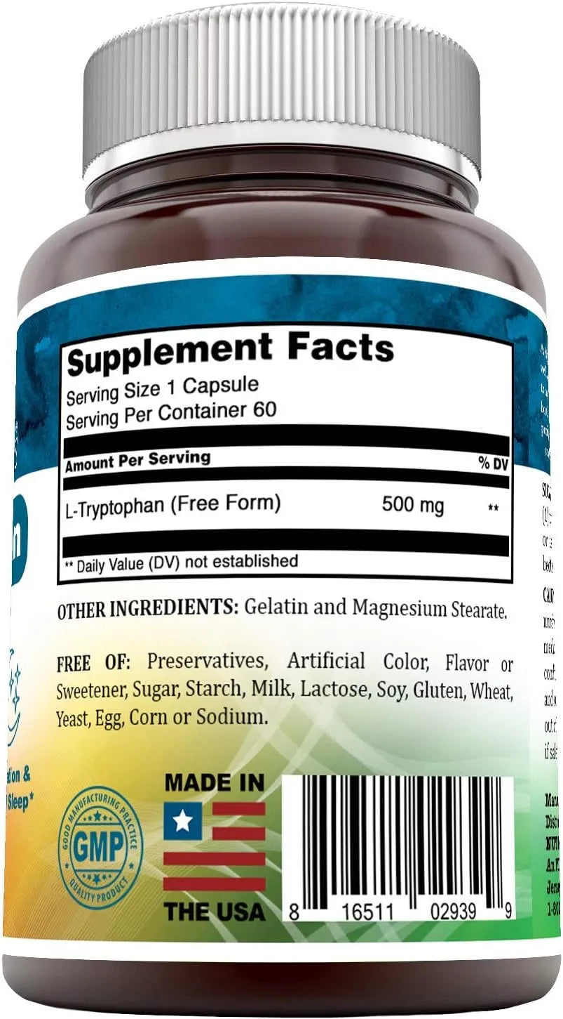 NUTRI ESSENTIALS - Nutri Essentials L-Tryptophan 500Mg. 60 Capsulas - The Red Vitamin MX - Suplementos Alimenticios - {{ shop.shopifyCountryName }}