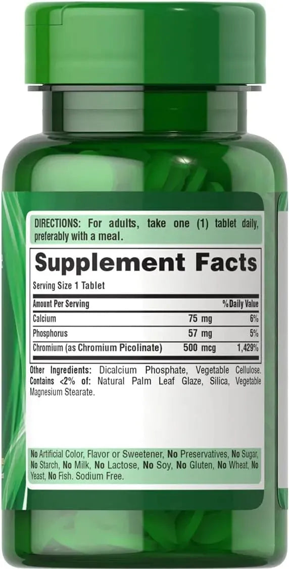 PURITAN'S PRIDE - Puritan's Pride Chromium Picolinate 500mcg 100 Tabletas 2 Pack - The Red Vitamin MX - Suplementos Alimenticios - {{ shop.shopifyCountryName }}