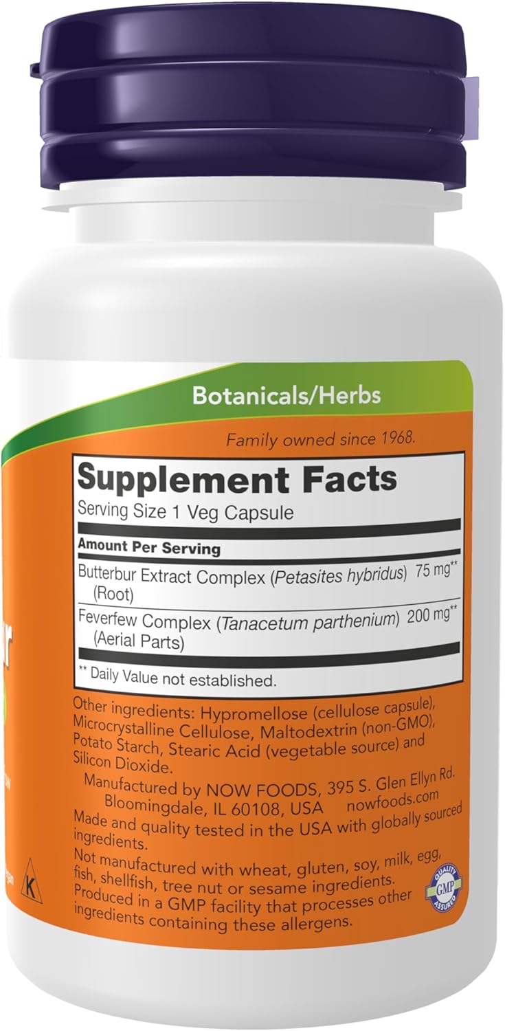 NOW Foods Supplements Butterbur 60 Capsulas