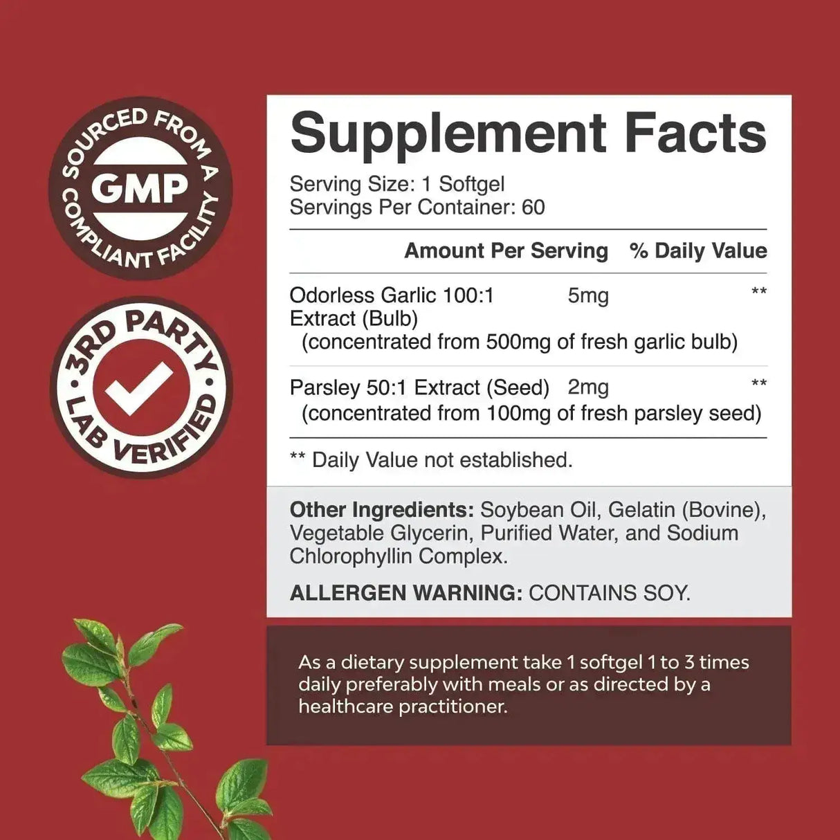 NATURES CRAFT - Natures Craft Super Concentrated Odorless Garlic with Parsley 60 Capsulas Blandas - The Red Vitamin MX - Suplementos Alimenticios - {{ shop.shopifyCountryName }}