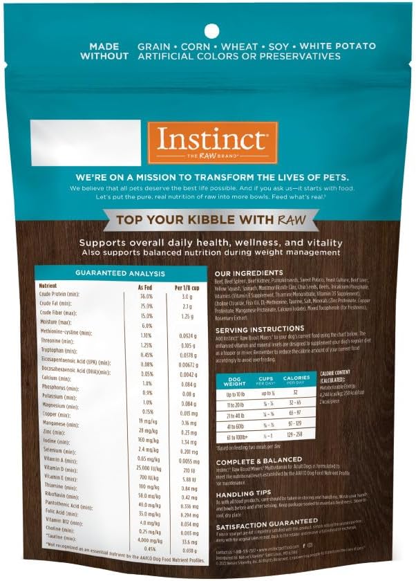 Instinct Raw Boost Mixers Multivitamin for Adult Dogs Freeze-Dried Food Topper 354Gr.