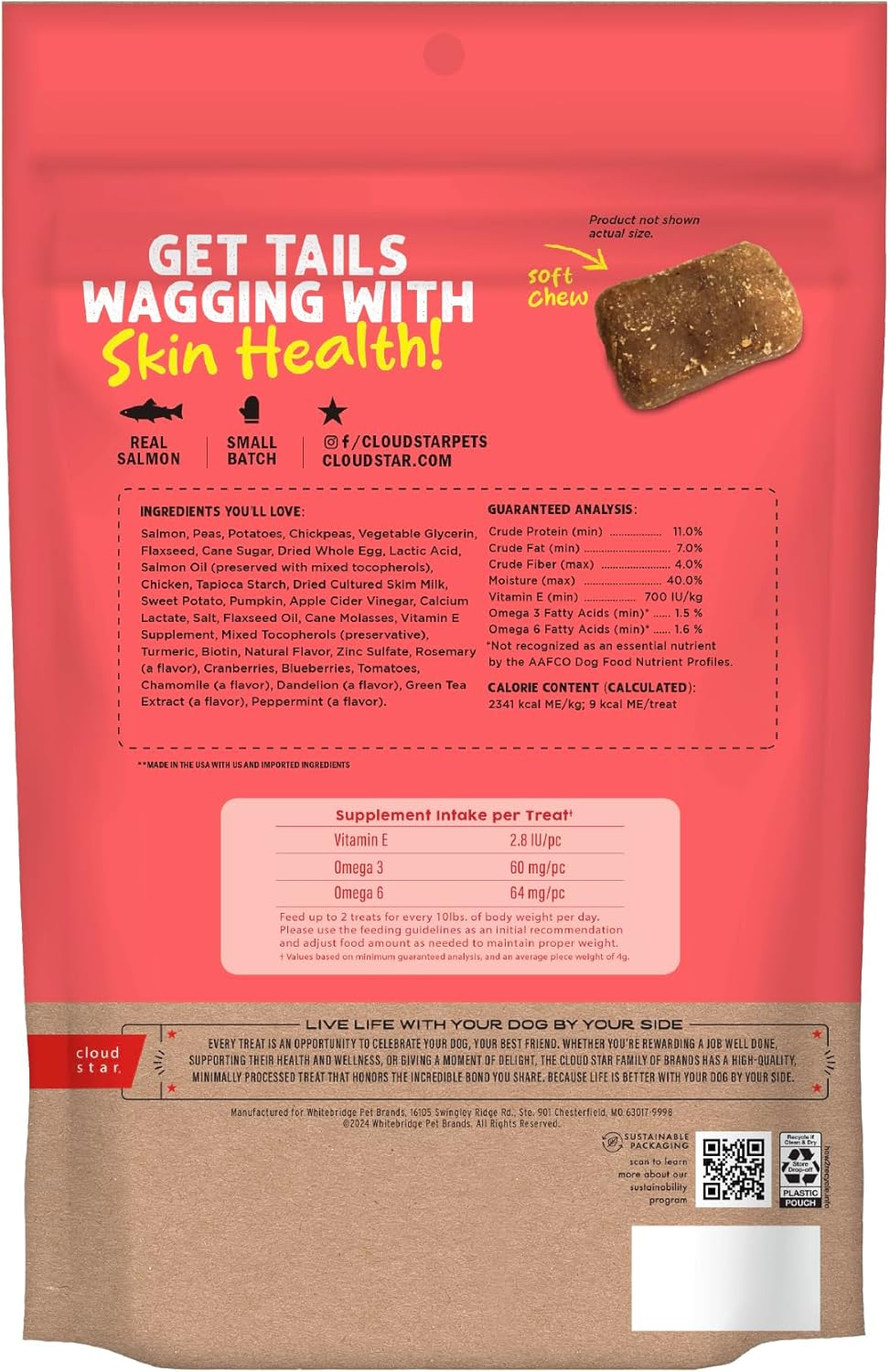 Cloud Star Dynamo Dog Skin & Coat Soft Chews 396Gr.