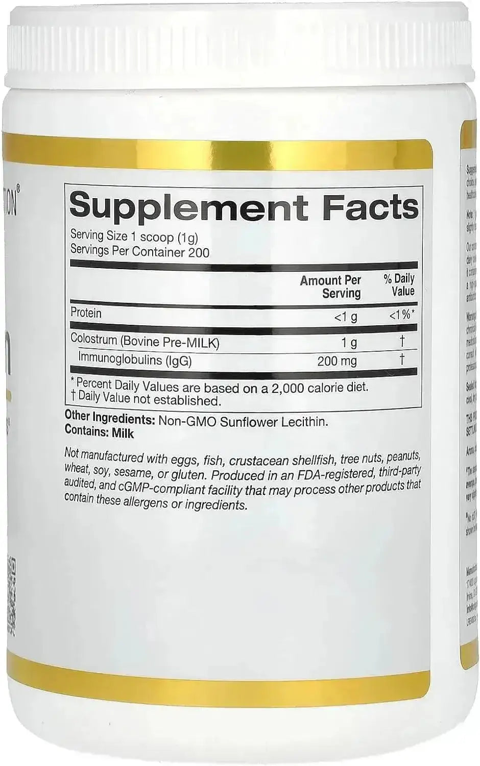 CALIFORNIA GOLD NUTRITION - California Gold Nutrition Colostrum 200Gr. - The Red Vitamin MX - Suplementos Alimenticios - {{ shop.shopifyCountryName }}