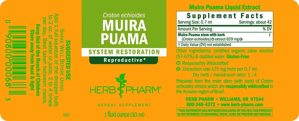 HERB PHARM - Herb Pharm Muira Puama Extract 1 Fl.Oz. 2 Pack - The Red Vitamin MX - Suplementos Alimenticios - {{ shop.shopifyCountryName }}