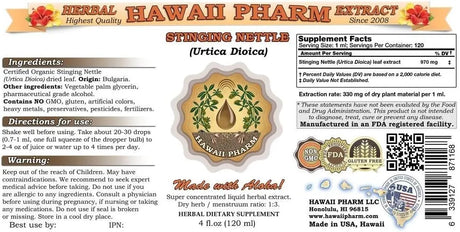 HAWAIIPHARM - Hawaii Pharm Stinging Nettle Alcohol-Free Liquid Extract 4 Fl.Oz. - The Red Vitamin MX - Suplementos Alimenticios - {{ shop.shopifyCountryName }}