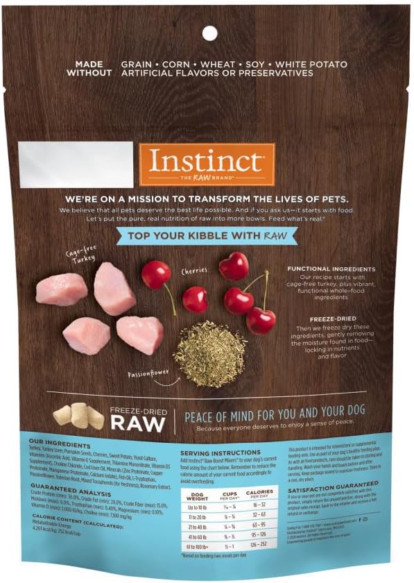 Instinct Raw Boost Mixers Tranquility Freeze-Dried Dog Food Topper 354Gr.