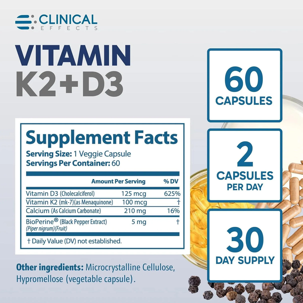 CLINICAL EFFECTS - Clinical Effects Vitamin K2 + D3 60 Capsulas - The Red Vitamin MX - Suplementos Alimenticios - {{ shop.shopifyCountryName }}