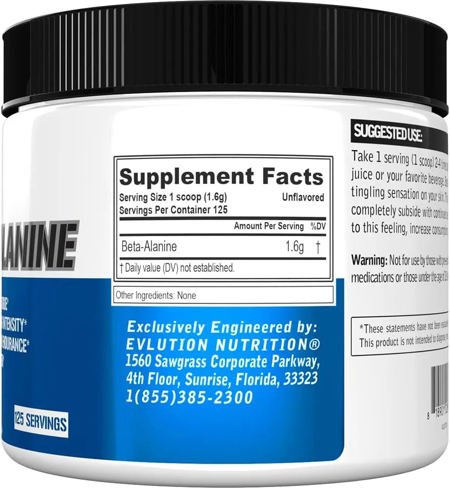 EVLUTION - Evlution Nutrition Beta-Alanine Unflavored Powder 125 Servicios 200Gr. - The Red Vitamin MX - Suplementos Alimenticios - {{ shop.shopifyCountryName }}
