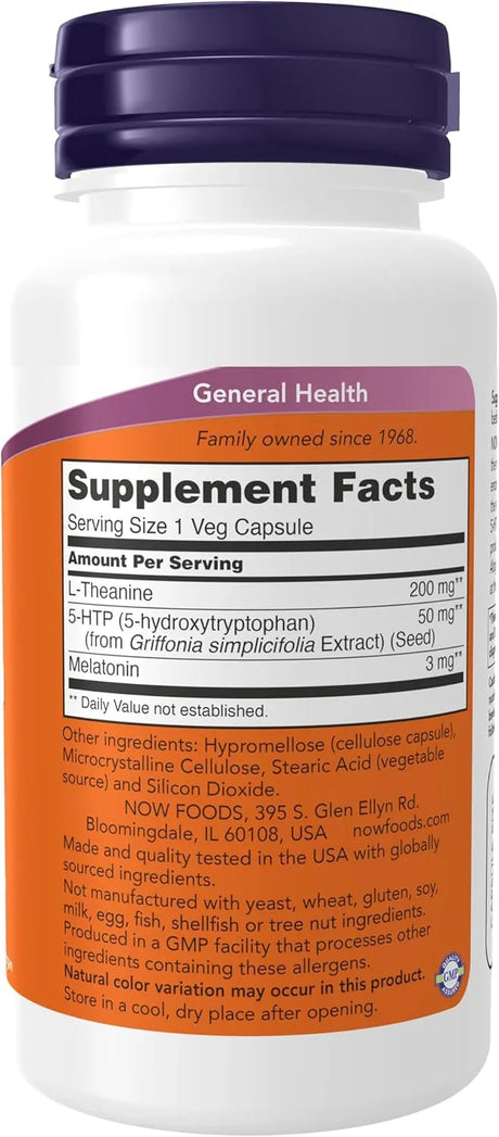 NOW SUPPLEMENTS - NOW Foods Supplements Sleep Regimen 3-In-1 With Melatonin 5-HTP and L-Theanine 90 Capsulas - The Red Vitamin MX - Suplementos Alimenticios - {{ shop.shopifyCountryName }}