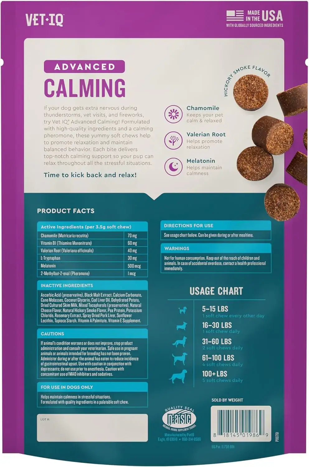 VETIQ - VetIQ Advanced Calming Support Supplement for Dogs 60 Masticables - The Red Vitamin MX - Relajantes Para Perros - {{ shop.shopifyCountryName }}