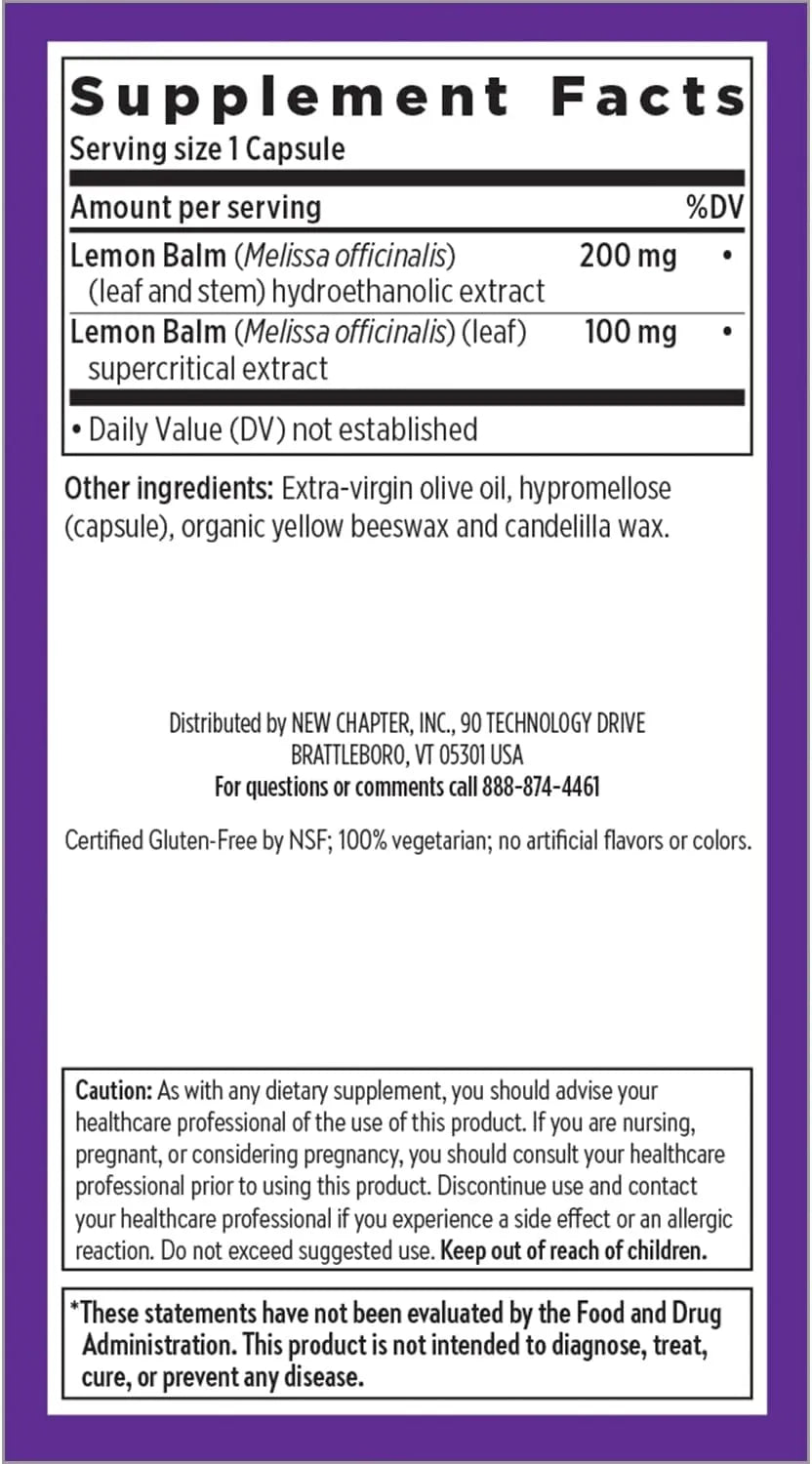 NEW CHAPTER - New Chapter Lemon Balm Force 30 Capsulas - The Red Vitamin MX - Suplementos Alimenticios - {{ shop.shopifyCountryName }}