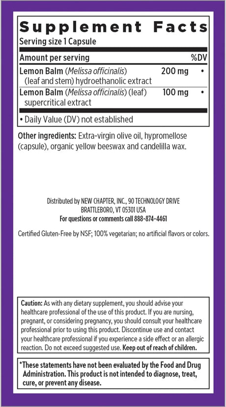 NEW CHAPTER - New Chapter Lemon Balm Force 30 Capsulas - The Red Vitamin MX - Suplementos Alimenticios - {{ shop.shopifyCountryName }}