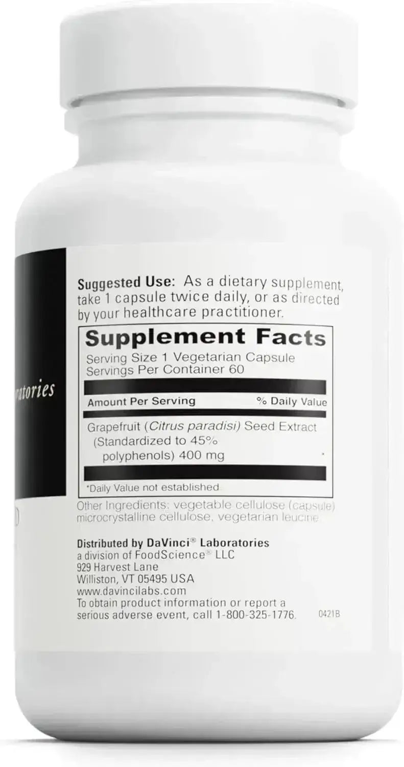 DAVINCI LABS - DAVINCI Labs Grapefruit Seed Extract 400Mg. 60 Capsulas - The Red Vitamin MX - Suplementos Alimenticios - {{ shop.shopifyCountryName }}