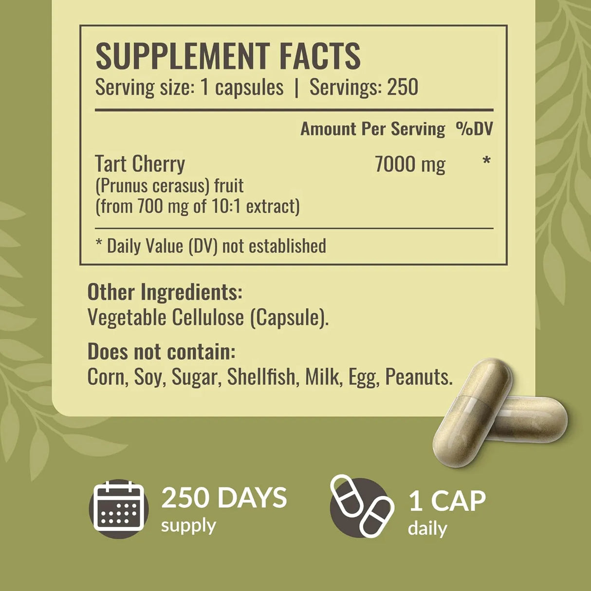 HERBAMAMA - HERBAMAMA Tart Cherry Extract 7000Mg. 250 Capsulas - The Red Vitamin MX - Suplementos Alimenticios - {{ shop.shopifyCountryName }}