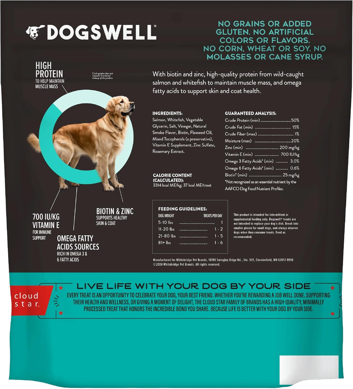 Dogswell Skin & Coat Mini Jerky Dog Treats Salmon 510Gr.