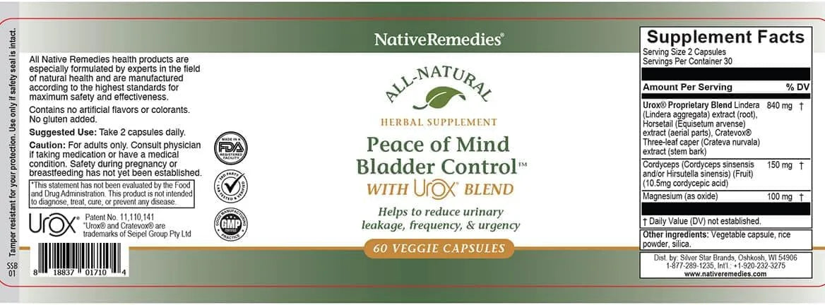 NATIVE REMEDIES - Native Remedies Bladder Control 60 Capsulas - The Red Vitamin MX - Suplementos Alimenticios - {{ shop.shopifyCountryName }}