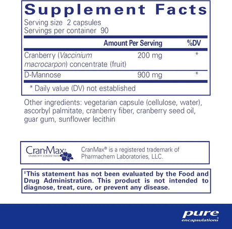 PURE ENCAPSULATIONS - Pure Encapsulations Cranberry D-Mannose 180 Capsulas - The Red Vitamin MX - Suplementos Alimenticios - {{ shop.shopifyCountryName }}