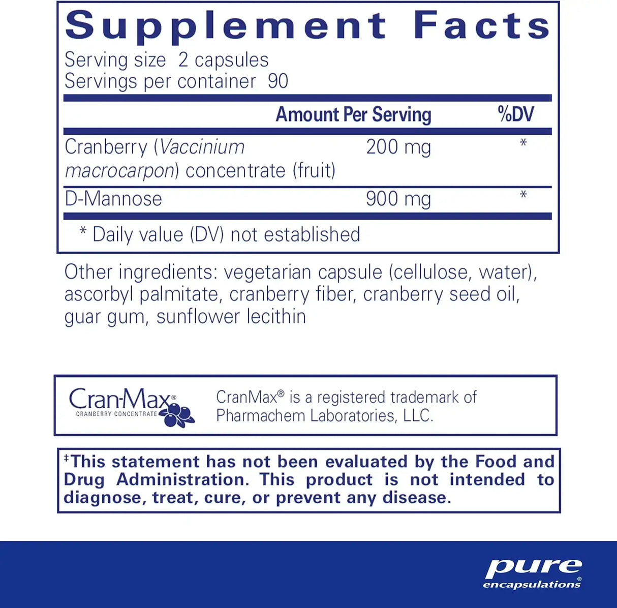 PURE ENCAPSULATIONS - Pure Encapsulations Cranberry D-Mannose 180 Capsulas - The Red Vitamin MX - Suplementos Alimenticios - {{ shop.shopifyCountryName }}