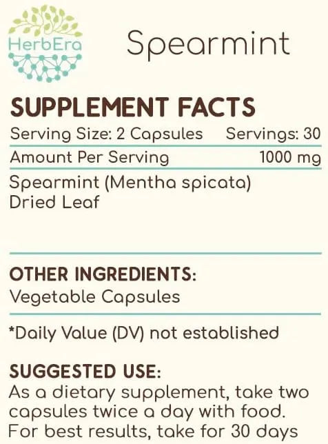 HERBERA - HerbEra Spearmint 500Mg. 60 Capsulas - The Red Vitamin MX - Suplementos Alimenticios - {{ shop.shopifyCountryName }}