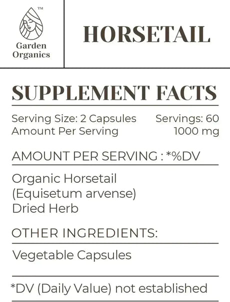 GARDEN ORGANICS - Garden Organics Horsetail 1000Mg. 120 Capsulas - The Red Vitamin MX - Suplementos Alimenticios - {{ shop.shopifyCountryName }}