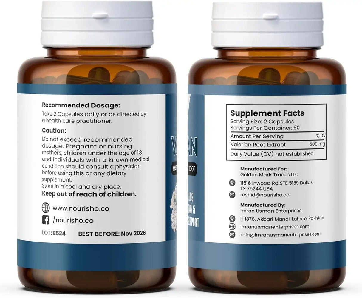 NOURISHO - Nourisho Valerian Root 500Mg. 120 Capsulas - The Red Vitamin MX - Suplementos Alimenticios - {{ shop.shopifyCountryName }}