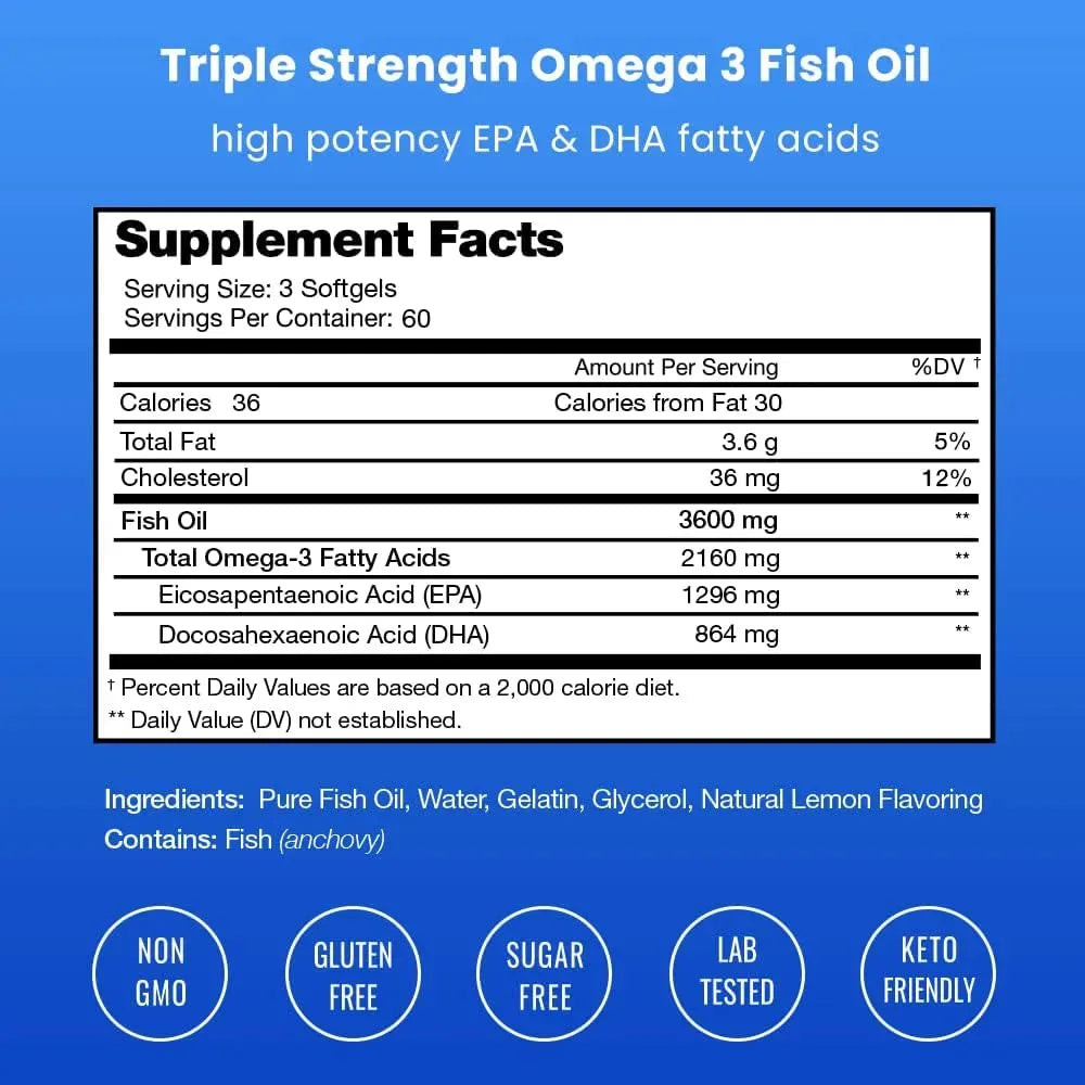 NUTRACHAMPS - NutraChamps Omega 3 Fish Oil 3600Mg. with EPA & DHA 180 Capsulas Blandas - The Red Vitamin MX - Suplementos Alimenticios - {{ shop.shopifyCountryName }}