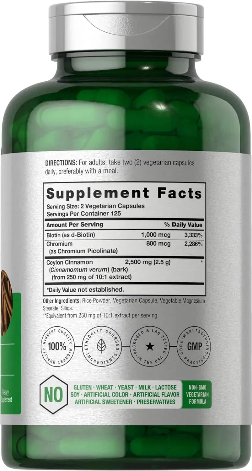 HORBAACH - Horbaach Cinnamon with Chromium Picolinate 2500Mg. 250 Capsulas - The Red Vitamin MX - Suplementos Alimenticios - {{ shop.shopifyCountryName }}