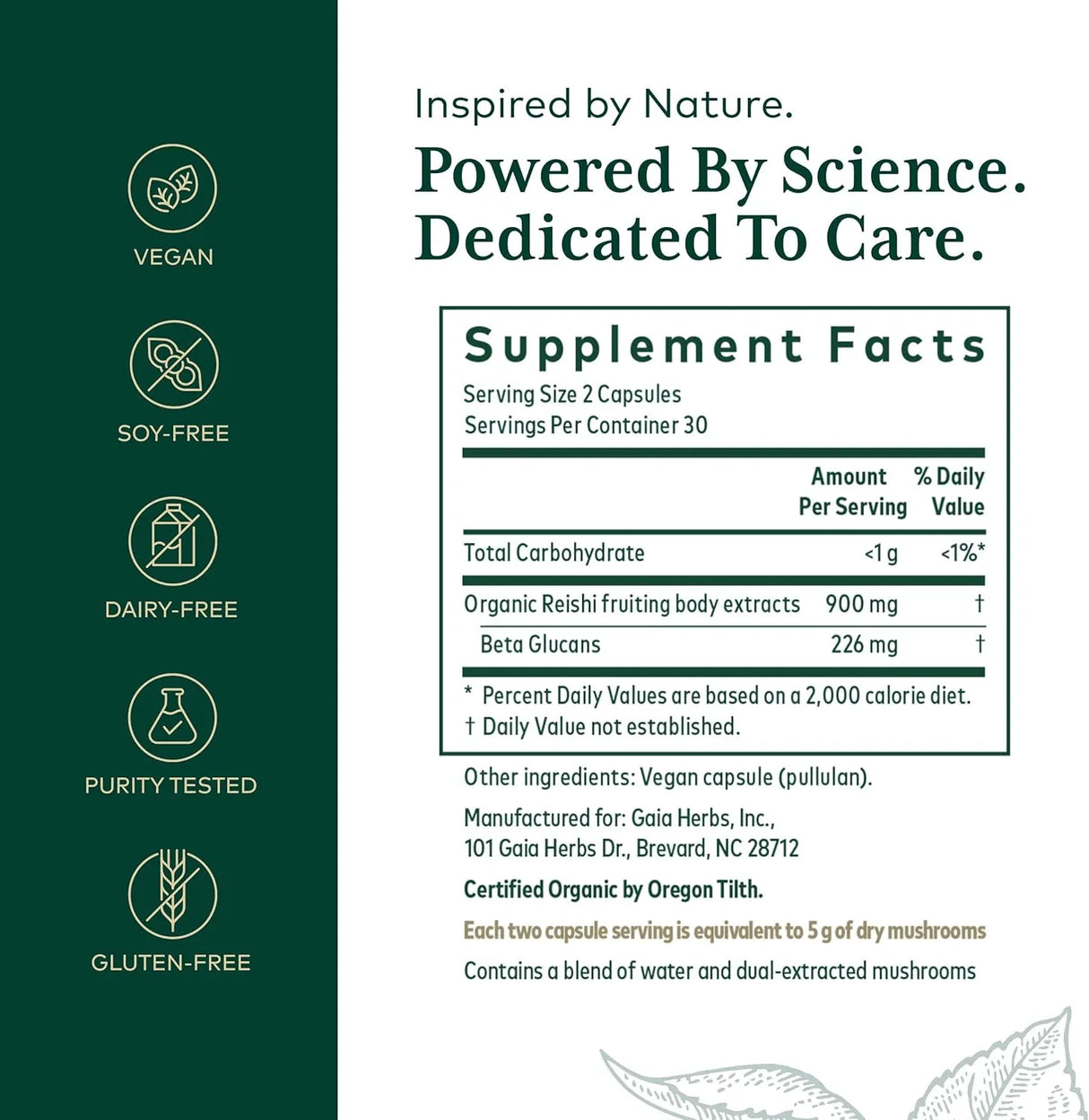 GAIA HERBS - Gaia Herbs Pro Reishi Mushroom 60 Capsulas - The Red Vitamin MX - Suplementos Alimenticios - {{ shop.shopifyCountryName }}