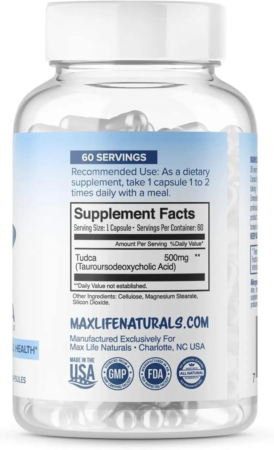 MAXLIFE NATURALS - MAXLIFE NATURALS Tudca Bile Salts Liver Support 500Mg. 60 Capsulas - The Red Vitamin MX - Suplementos Alimenticios - {{ shop.shopifyCountryName }}