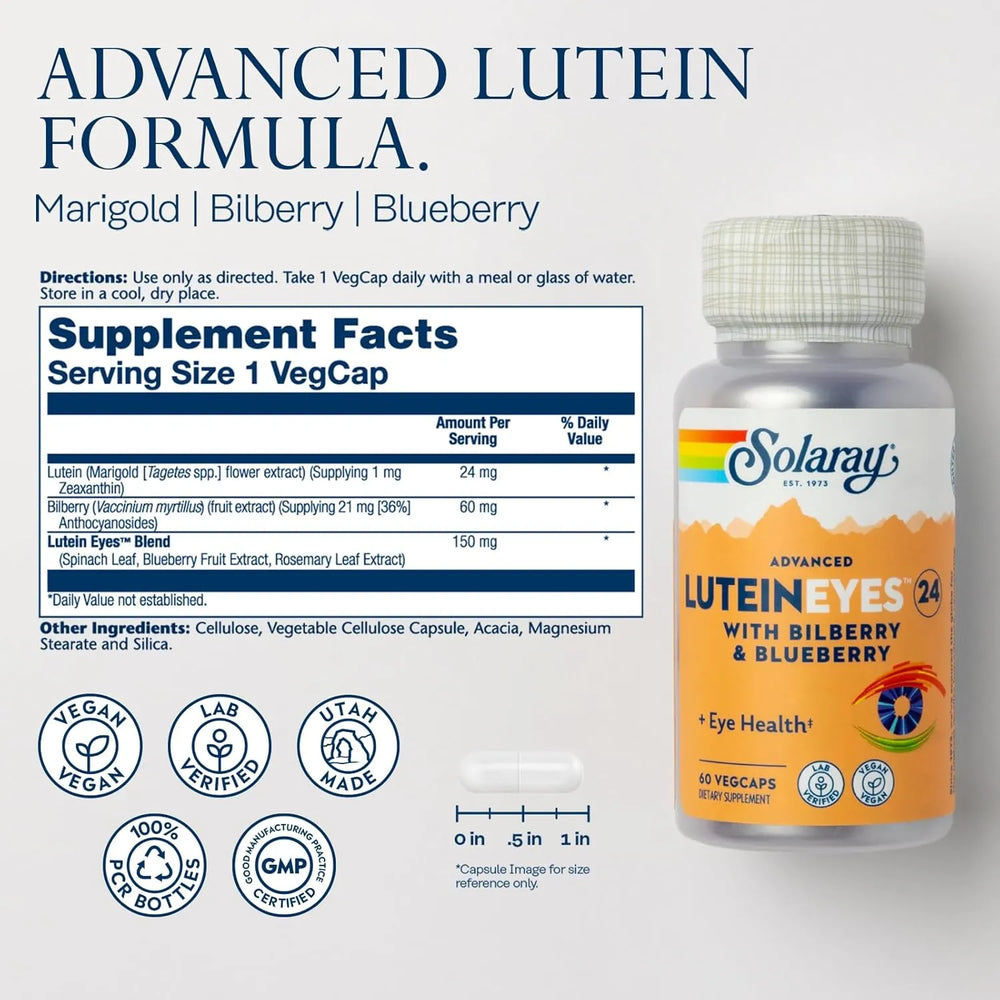 SOLARAY - SOLARAY Advanced Lutein Eyes 24Mg. 60 Capsulas - The Red Vitamin MX - Suplementos Alimenticios - {{ shop.shopifyCountryName }}
