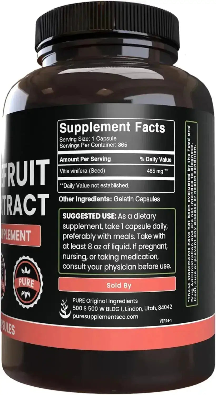 PURE ORIGINAL INGREDIENTS - Pure Original Ingredients Grapefruit Seed Extract 365 Capsulas - The Red Vitamin MX - Suplementos Alimenticios - {{ shop.shopifyCountryName }}
