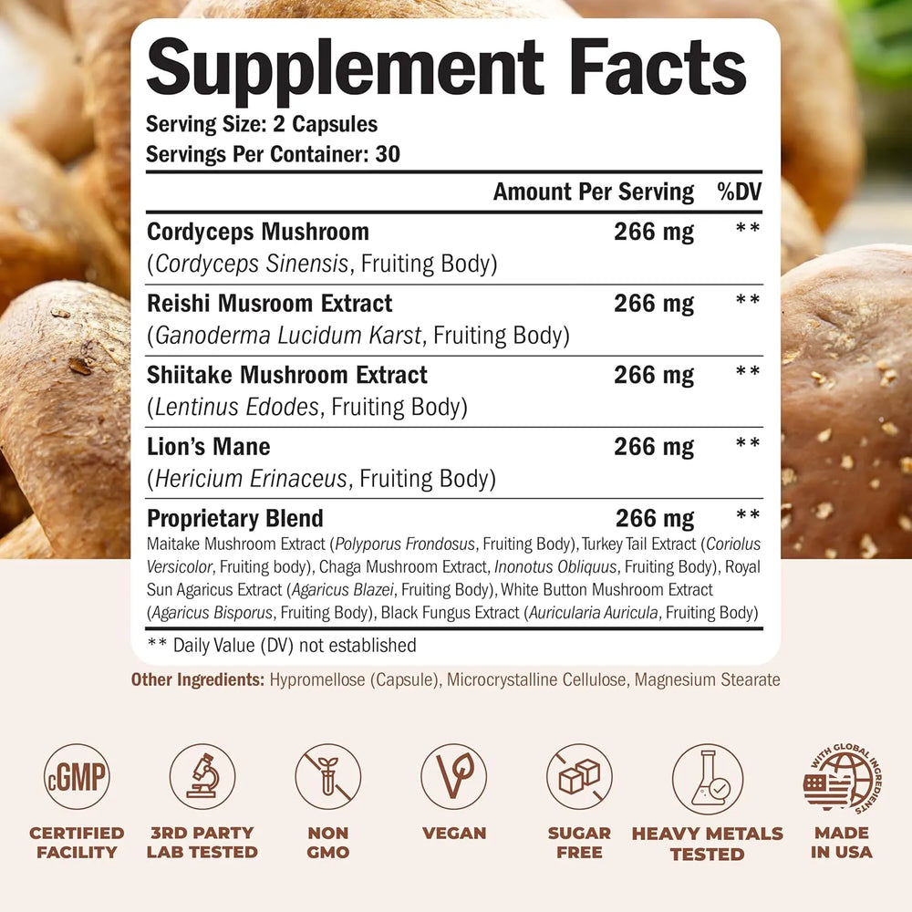 VIMERSON HEALTH - Vimerson Health Mushroom 10xComplex 60 Capsulas - The Red Vitamin MX - Suplementos Alimenticios - {{ shop.shopifyCountryName }}