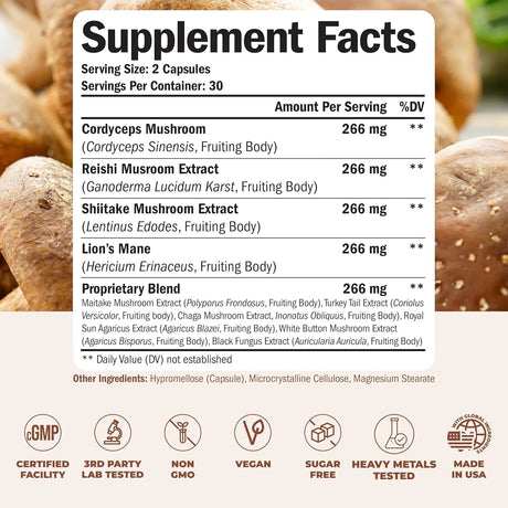 VIMERSON HEALTH - Vimerson Health Mushroom 10xComplex 60 Capsulas - The Red Vitamin MX - Suplementos Alimenticios - {{ shop.shopifyCountryName }}