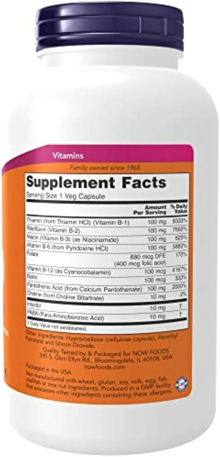 NOW SUPPLEMENTS - NOW Supplements Vitamin B-100 250 Capsulas - The Red Vitamin MX - Suplementos Alimenticios - {{ shop.shopifyCountryName }}
