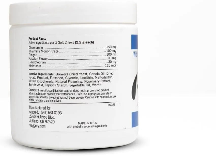 WAGGEDY - waggedy Calm with Melatonin 60 Masticables - The Red Vitamin MX - Relajantes Para Perros - {{ shop.shopifyCountryName }}