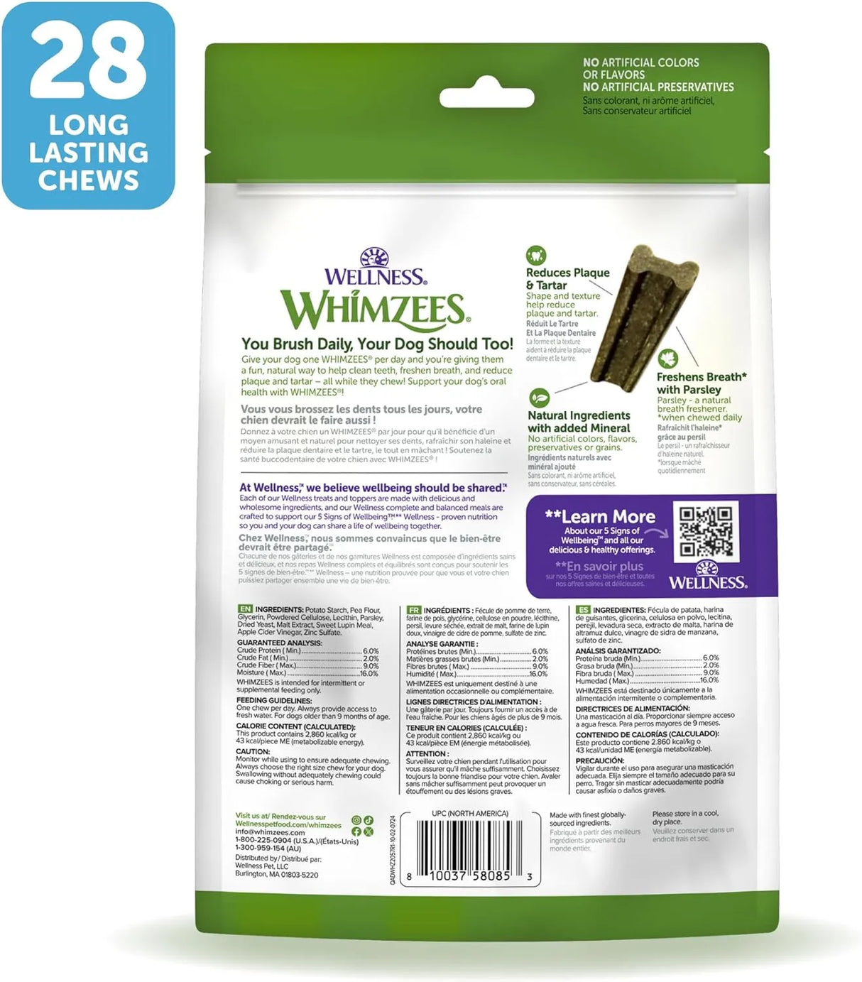 WELLNESS WHIMZEES - WHIMZEES Wellness Freshzees Dog Dental Treats Small Size Stick 28 Piezas - The Red Vitamin MX - Cuidado Dental Para Perros - {{ shop.shopifyCountryName }}
