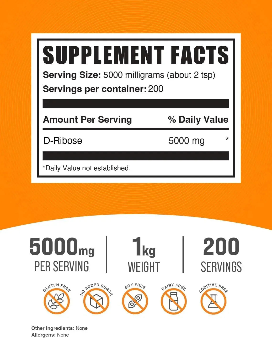 BULK SUPPLEMENTS - Bulk Supplements D-Ribose Powder 1 Kg. - The Red Vitamin MX - Suplementos Alimenticios - {{ shop.shopifyCountryName }}