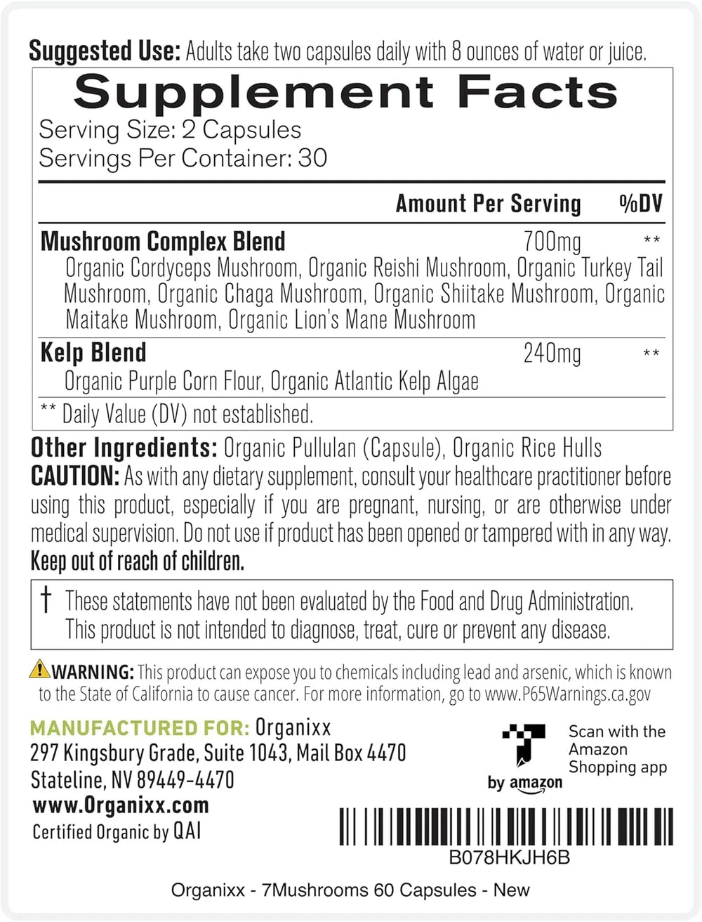 ORGANIXX - Organixx 7 Fermented Mushrooms 60 Capsulas - The Red Vitamin MX - Suplementos Alimenticios - {{ shop.shopifyCountryName }}