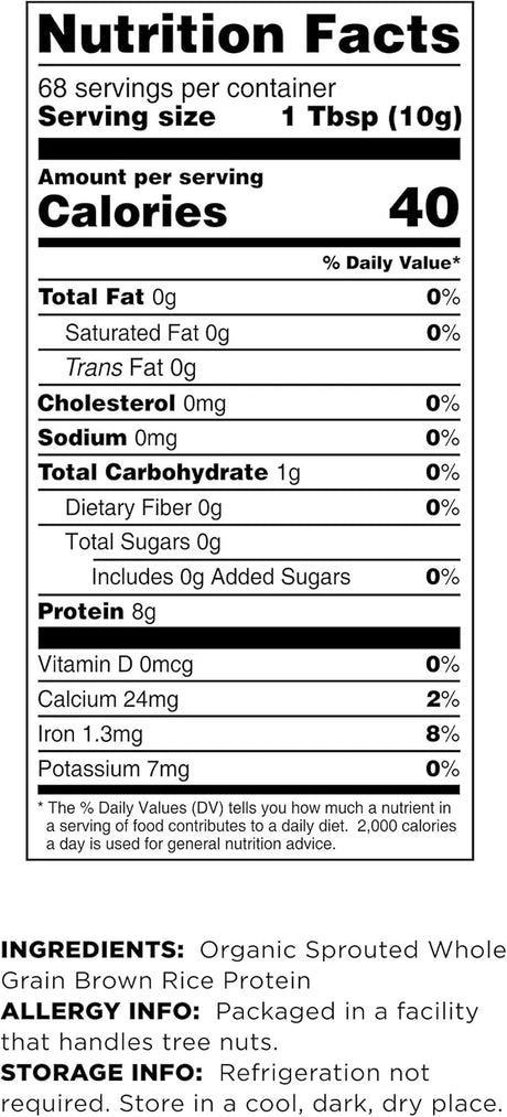 TERRASOUL SUPERFOODS - Terrasoul Superfoods Organic Sprouted Brown Rice Protein Powder 680Gr. - The Red Vitamin MX - Suplementos Alimenticios - {{ shop.shopifyCountryName }}